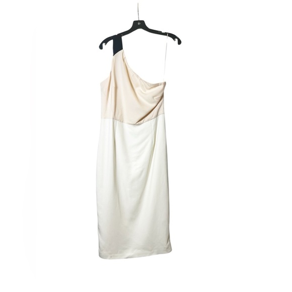 REISS Riana Color block Bodycon Dress in White/Nude/Black Womens Size 10 - Picture 6 of 11